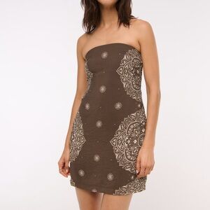 Abercrombie Brown Bandana Mini Dress NWT